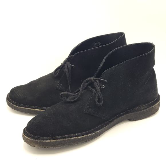 Clarks Desert Chukka Boot, Black Suede men's size 11 - Picture 4 of 10